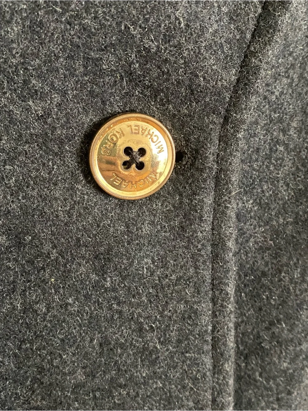 MICHAEL Michael Kors Charcoal Gray Wool-Blend Peacoat – Size M
